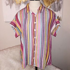 Striped button down